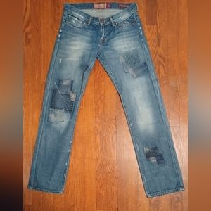 Lucky Brand Riley Boyfriend patchy jeans